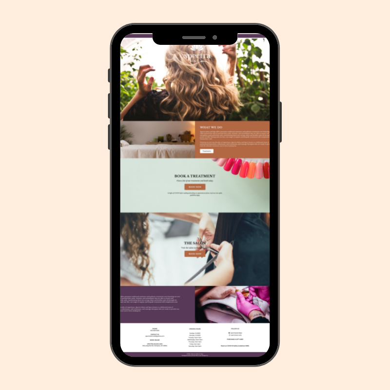 Spectra Salon and Spa Responsive Mobile Design